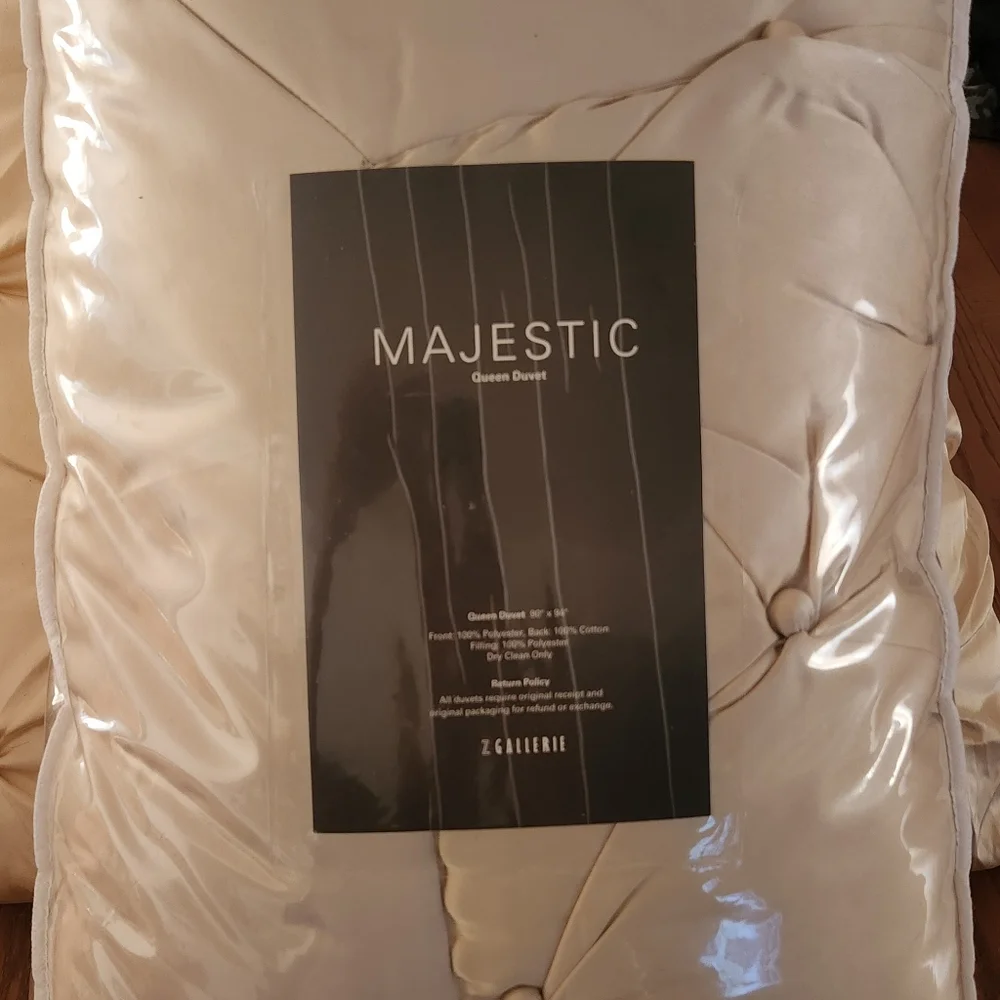Dress up your bed for the holidays! Z Gallerie Majestic bedding in soft gold.